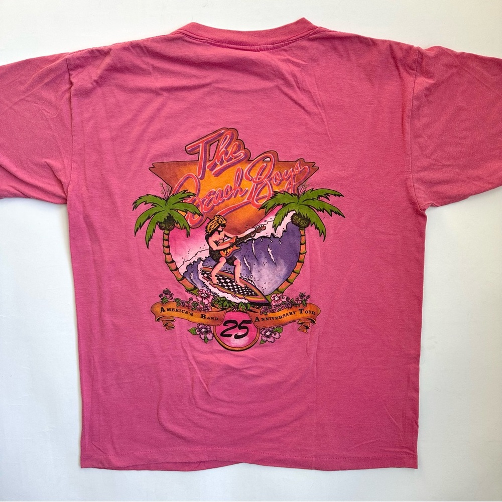 The Beach Boys 25th Anniversary Tour Vintage Pink Surfer Shirt L